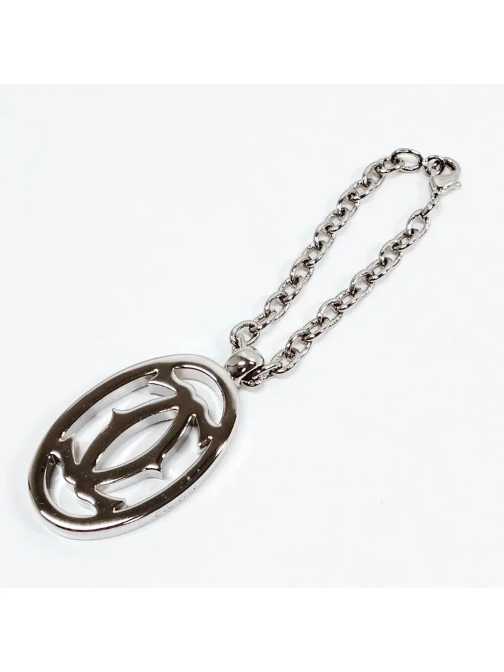$695 Authentic CARTIER Unisex Silver Keychain